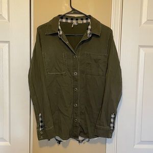 BKE Olive Green Long sleeve button down shirt